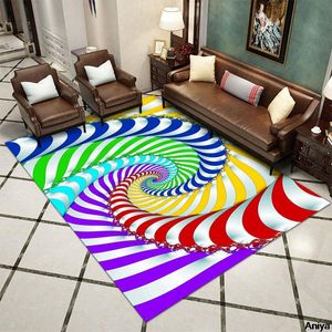 Tapis 180cm 3D Visual Vertigo Tapis Tapis Décor À La Maison Doux Flanelle Imprimé Chambre Tapis Vision Bébé Jouer Crawl Pour SalonTapis Tapis