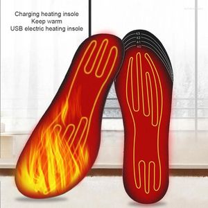 Tapijten 1pair verwarmde insole unisex elektrische schoen voor mannen vrouwen USB oplaadbare winter warme binnenzool verwarmingskussens 203c