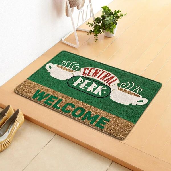 Tapis 1pc 40 60cm Lettre de bienvenue Langues Salle de bain Porte d'entrée Tapis Intérieur Tapis de cuisine antidérapant Décoration de la maison