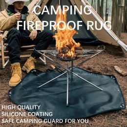 Carpets 1pc Camping Tapisfue Flame ignifuge MAT HEXAGONNELLE résistant à la chaleur BBQ PAD PAUT WOOD POVIN PIORNIQUE DE RADIGNE EXTRACHE