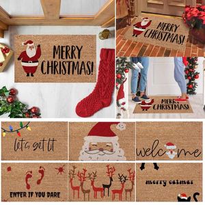 Carpets 1pc Christmas Dormat Holiday Indoor Outdoor Welcome Mat Floor Polyester Throw Living Room Carpet 8x10