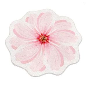 Tapis 1PC Crystal Velvet Fleur Tapis Style Chinois Lotus Tapis de sol Couverture de chevet Salon Chambre Super Absorbant