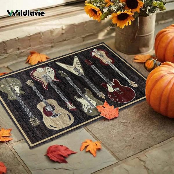 Tapis 1pc Guitare Musique Tapis de porte Tapis pour chambre à coucher Salon Bureau RV 15,7 