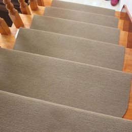 Tapis 1pc auto-adhésif antidérapant étape adhésif escaliers tapis gris brossé tapis peluche salon escaliers doux mats de sol lavables