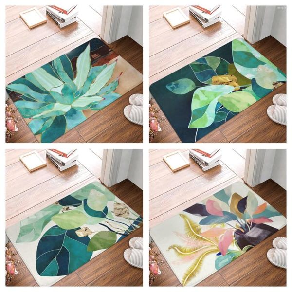 Tapis 1pcs belles fleurs porte d'entrée tapis de sol tapis de pied antidérapant tapis de bienvenue à la maison pour couloir bain cuisine paillasson