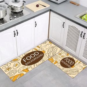 Tapijten 1 stks Modern Minimalistisch Voedselbroodpatroon keukenmat badkamer slaapkamer gang niet-slip vloermatten gebied Tapijt tapijt Home Decor