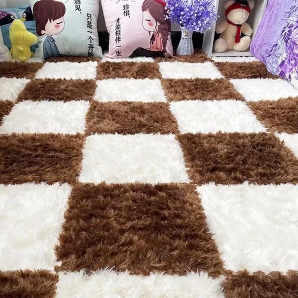 Tapis 1pcs peluche puzzle tapis pour chambre à coucher chevet salon complet tatam pad ins style librement assorti tapis de sol poilu en gros