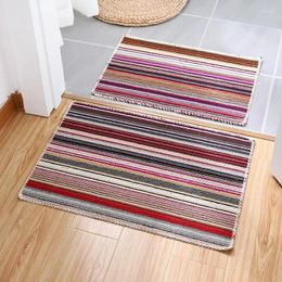 Carpets 1pcs Small Color Strip Rectangular Floor Floor Mat pour la maison Entrée Cuisine Cuisine de salle de bain Anti-Slipdoor Salon