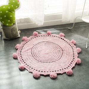 Tapis 2023 Tapis ronds au crochet et pour décoration de chambre d'enfants Enfants Bébé Couverture tricotée Tapis de jeu 80cm Playmat Karpet