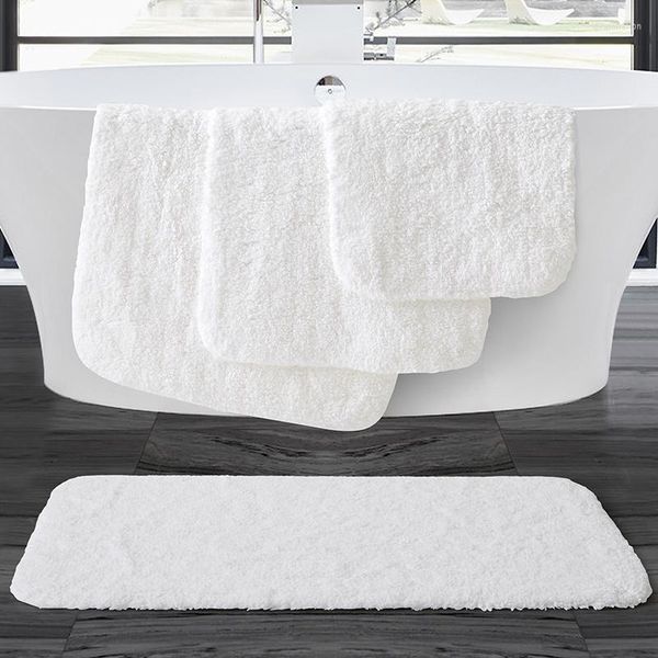 Tapis 2023 tapis de salle de bain blanc de haute qualité sol en coton doux antidérapant très absorbant serviette de baignoire lavable pour El Home Textile