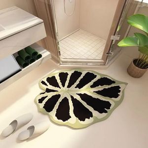 Tapis 2024 salle de bain des tapis de sol irréguliers feuilles fraîches de diatomite non glissée absorbant en gros en gros