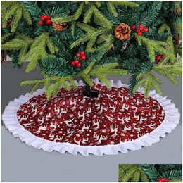 Tapijten 2024 Kerstboom rok rok sneeuwvloek vloer mat scène decoratie benodigdheden meisje tapijt gebied tapijt druppel levering huizen tuin textiel dhhob