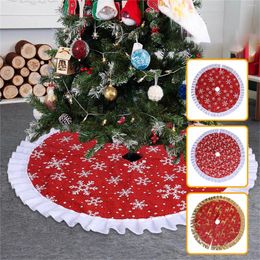 Tapis 2024 Arbre de Noël Jupe Flocon de neige Tapis de sol Scène Décoration Fournitures Fille Tapis Tapis