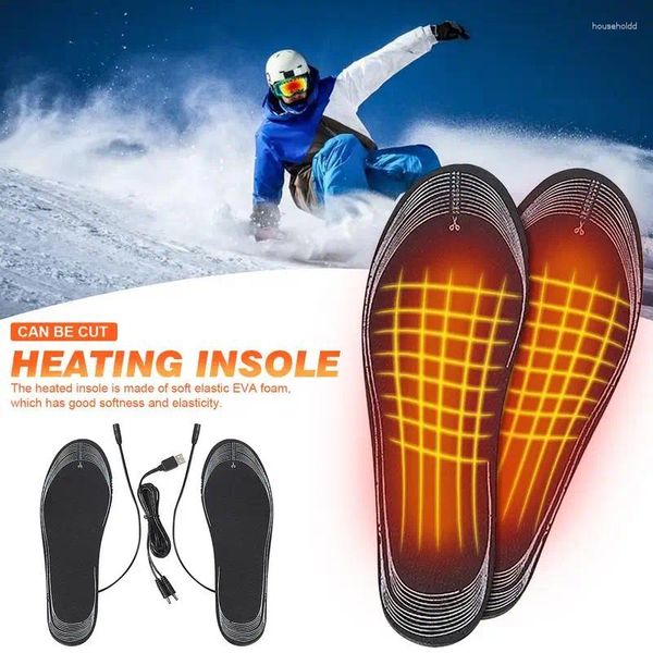 Tapis 2024 Chaussures chauffantes électriques Pad unisexe USB rechargeable chauffe-pieds hiver extérieur télécommande semelles intérieures tapis