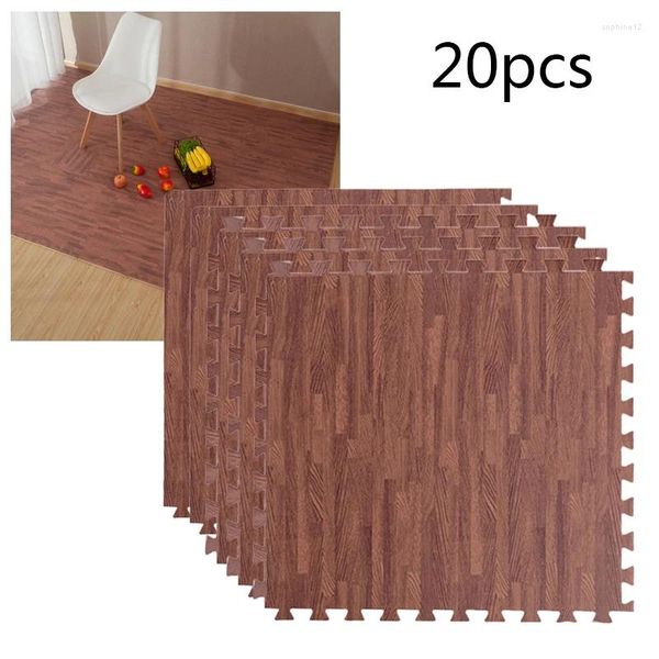 Tapis 20pcs diy eva mousse de sol mousse de sol bourdonnez en bois carreaux de bois de bois kids toys playmat pour yoga gym