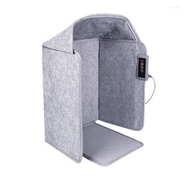 Tapis 210W chauffe-pieds électrique chauffe-espace pliant avec minuterie Protection contre la surchauffe pour bureau intérieur bureau sol gris