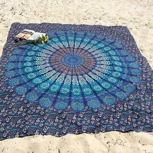 Alfombras 210x150 cm Toalla de playa Diseño rectangular Mandala Patrón de flores Impresión absorbente Colcha de secado rápido