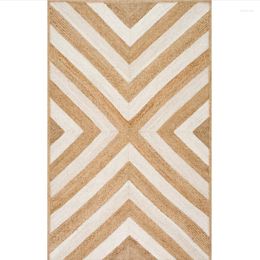 Tapis 240x300cm Grand Tapis Jute Coureur Tressé À La Main Réversible Tapis Rustique Moderne Tapis Pour Salon Maison