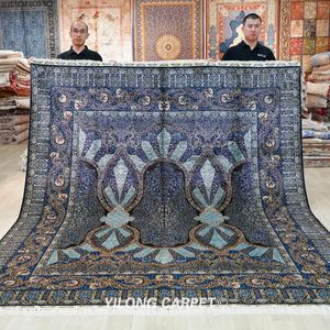 Tapijten 244x305cm handgemaakte zijden Turkse tapijt traditionele Kasjmir vloerkleed (TJ587A)