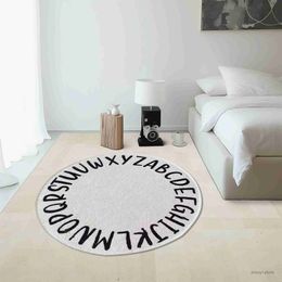 Alfombras 26 letras alfombras blancas negras juego de dormitorio alfombra cómoda alfombra de sala de estar suave