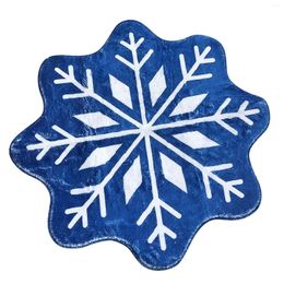 Alfombras 26 pulgadas Copo de nieve Felpudo Bienvenido Mat Antideslizante Redondo para la decoración del hogar Sofá suave Manta