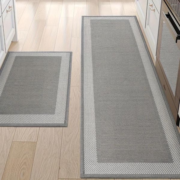 Carpets 2pc Kiscush Tapis et tapis pour plancher de coureur lavable non dérapant devant le couloir de la buanderie de lavabo 17 