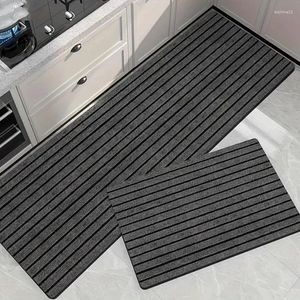 Alfombras 2 piezas de 2 piezas absorbentes y sin deslizamiento de alfombras de cocina gris grises resistentes al agua resistentes al agua de pie para la oficina del dormitorio