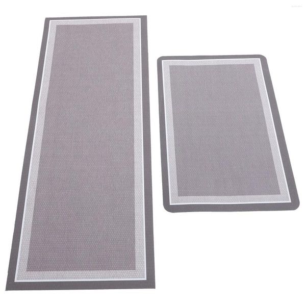 Alfombras 2pcs Alfombra de cocina Antideslizante Lavable Alfombra Absorción Piso para entrada