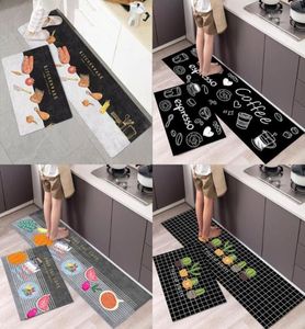 Tapis 2pcsset dessin animé antidérapant long tapis de cuisine tapis nordique tapis de sol lavable salle de bain entrée paillasson décor à la maison 1357801