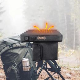 Alfombras 3 niveles de calor Estera de camping con bolsillo USB Asientos de estadio con calefacción para invierno Interior Deportes al aire libre Playa