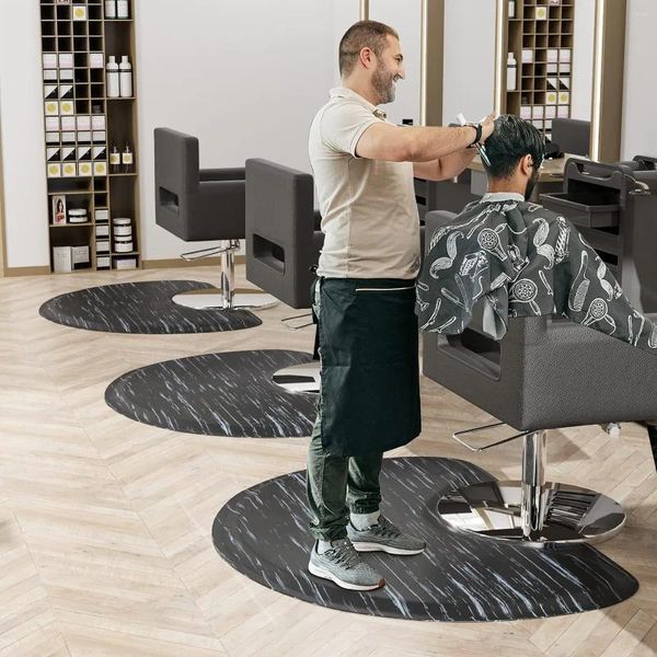 Tapis 3'x4 'tapis de sol à salon pour coiffeur de coiffure anti-fatigue Barber standing tapis avec chaise de style rond