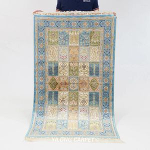 Tapijten 3'x5 'Antiek Perzisch zijdegebied Tuintapijt vier seizoen oosterse tapijten verkoop (ZQG595A)