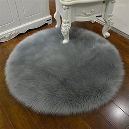 Tapijten 30 30 cm kleine tapijtstoel Cover Slaapkamer Mat kunstmatige wol warme bank bureau kussen ronde vloermatten
