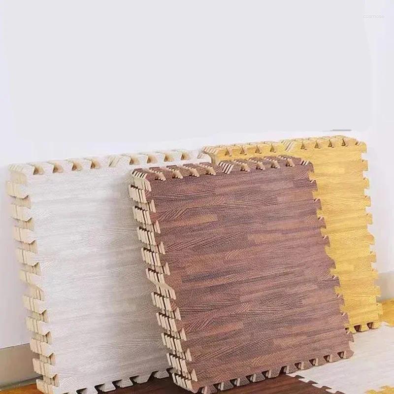Dywany 30 30 cm drewniana puzzle ziarna mata dziecięca eva piankowa płytki blokady pełzające dywan dla dzieci sypialnia miękka podłoga 16pc