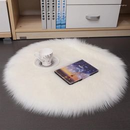 Alfombras 35 35cm suave artificial alfombra de piel de oveja cubierta alfombra de dormitorio lana de alfombra tibio almo