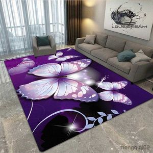 Tapis 3D papillon fleurs tapis enfants jouent tapis salon chambre antidérapant tapis photographie accessoires cadeau d'anniversaire tapis R230801