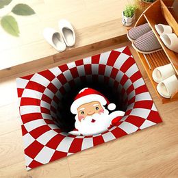 Alfombras 3D Alfombra de Navidad Habitación Doormat Puerta de baño Mat Entrada Alfombras de bienvenida para la alfombra delantera de Santa Claus Decoración del hogar