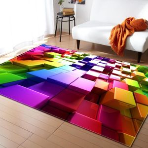 Tapijten 3d kleurrijke stijl voor woonkamer slaapkamer zacht gebied tapijt tapijt tapijt in de woning versieren kinderen gangmat