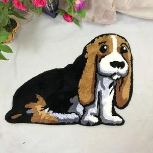 Tapis 3d chien forme de salle de bain tapis animal art flocking tapis non glip absorbant salle de bain toilette porte porte salon