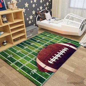 Tapis 3D Terrain de Football Capet pour Enfants Chambre Anti-dérapant Lager Taille Chambre Tapis Enfants Lavable Bébé Chambre Jouer Tapis De Sol Garçon Tapis R230725