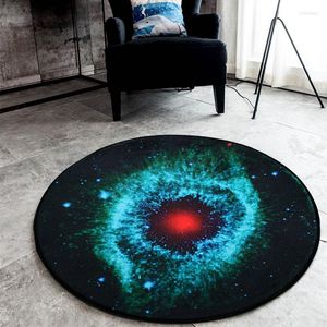 Tapijten 3d Galaxy Star Space Tapijt Flanel Boy Speel ronde stoelmats Home Decor Bedside Area Rugs Non-slip Tapijt voor woonkamer