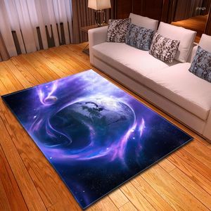 Tapijten 3d Galaxy Starry Sky bedrukt voor woonkamer slaapkamer vloerkleden salonentafel mat zacht flanel groot formaat decor tapijt