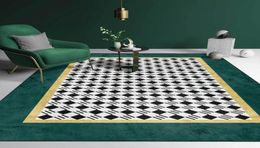 Carpets 3D Géométrique Gold Dark Green Meton noir Blanc Cuisine salon Chambre de chambre Chande de plancher pour sol Decorative Custom4265697