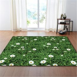Tapijten 3d gras bloemenprint salon tapijt huis woonkamer tapijt zacht flanellen slaapkamer eetkeukenmat loopt deurmat