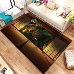 Tapijten 3D Jurassic Dinosaur Dragon Gedrukt Tapijt voor Woonkamer Tapijten Camping Stranger Things Picknick Mat Antislip Yoga Mat Fans Gift R230717