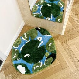 Alfombras 3d Lotus de hoja de loto Carpeta: alfombra de baño sin deslizamiento de pila alto para la decoración del hogar del piso en el suelo