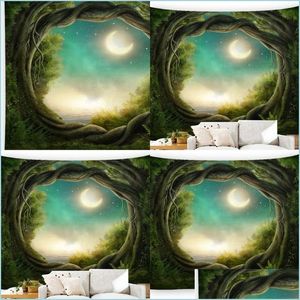 Tapijten 3D Natuurboom Artgat grote tapijtwand ophangende matras Boheems deken deken cam tent fantasie bosdruk tapijt 48 dhqma