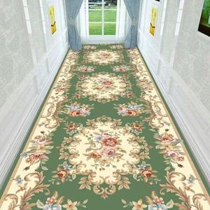 Tapis 3D rose fleur tapis couloir paillasson balcon anti-dérapant Long tapis pour salon maison chambre mariage coureurs