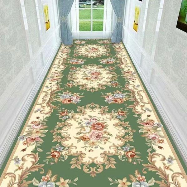 Alfombras 3d Pink Flower Hallway Palabinador Balcón Balcón Anti-Slip Alfombra larga para la sala de estar Hogar Runners de bodas de dormitorio