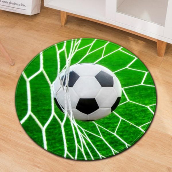 Tapis 3D Polyester Anti Slip Ball rond moelleux tapis ordinateur chaise Pad Football Football basket-ball salon tapis enfants chambre tapis